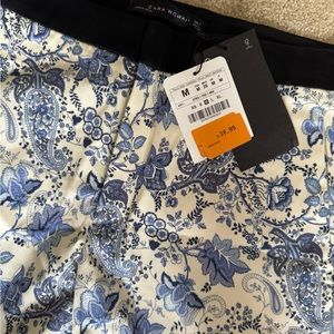 Zara Blue and White Pant, Size M, NWT